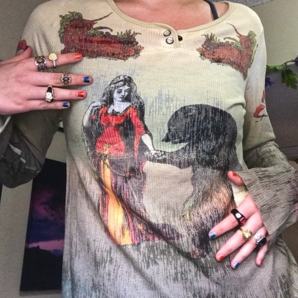 Anthropologie Tops - Rare butterfly dropout anthropologie vintage long sleeve top